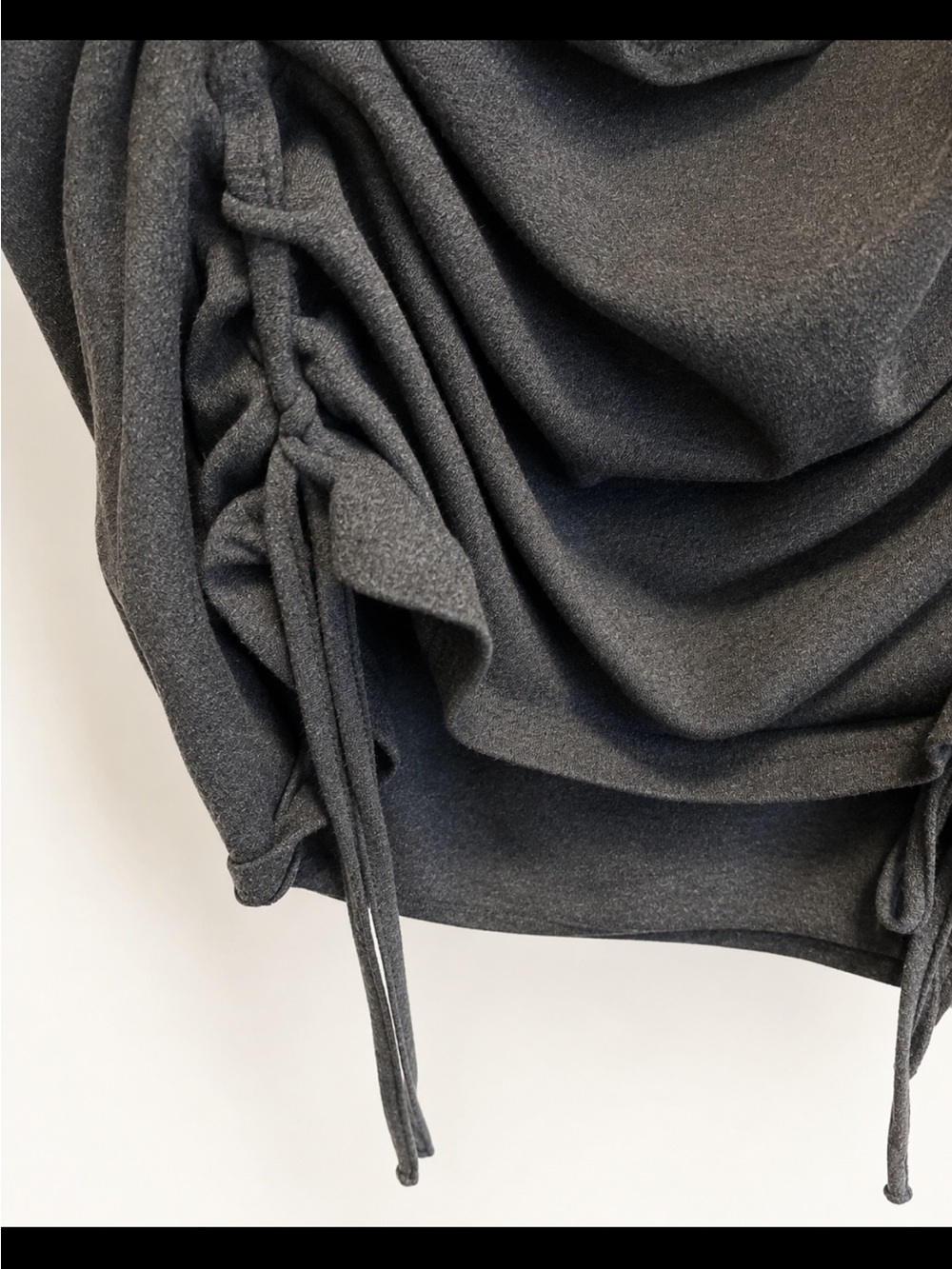 Women’s Black Ruched Muscle Tee - Picture 2 of 5